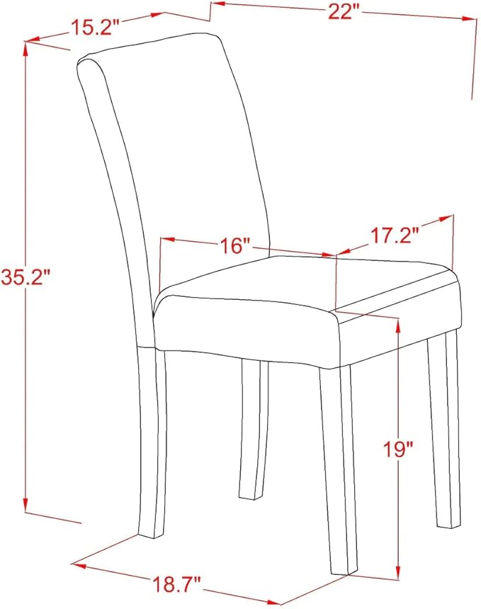 East West Furniture VAAB9-OAK-55 9 Piece Modern Dining Table Set Includes an - Image 13