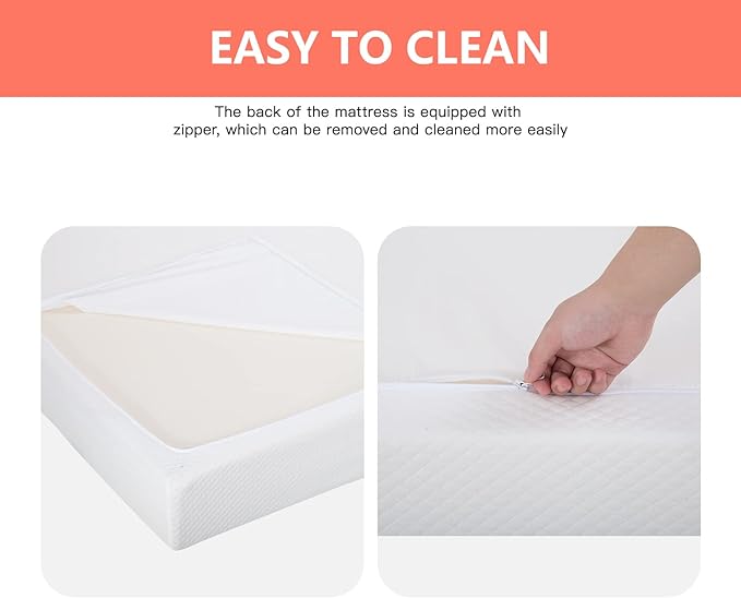 FDW | 5 Inch Twin Mattress | Medium Firm | Gel Memory Foam Mattress | White | - Image 4
