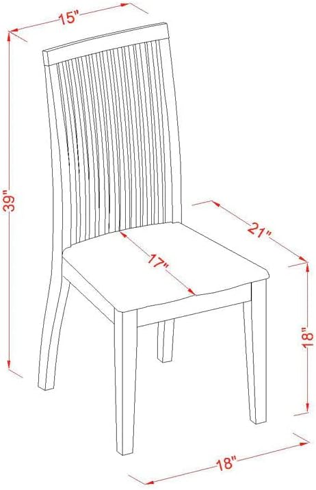East West Furniture DMIP5-MAH-W 5 Piece Dining Table Set - Image 14