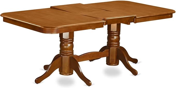 East West Furniture NAPO9-SBR-W 9 Piece Kitchen Table Set Includes a Rectangle - Image 5