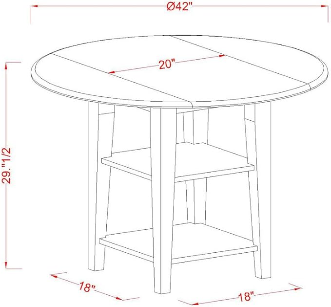 East West Furniture SUDA5-LWH-C 5 Piece Kitchen Table Set - Image 15