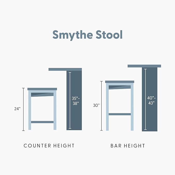 Plank+Beam Smythe Counter Stool, Sturdy Wood Modern Kitchen Counter Height Stool - Image 3