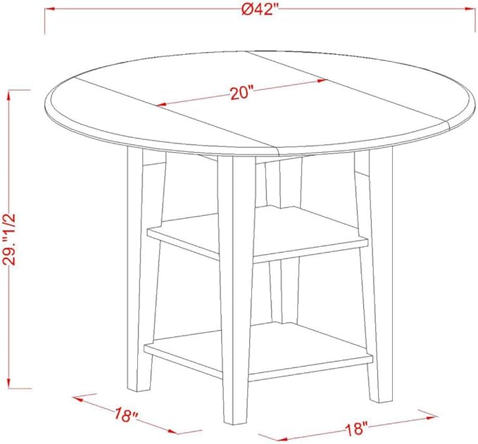 East West Furniture SUWE3-LWH-W 3 Piece Modern Dining Table Set Contains a - Image 4