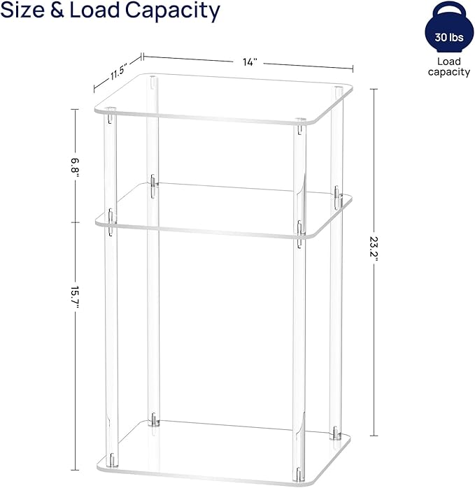 HMYHUM Acrylic Side Table for Small Spaces, Nightstand/Bedside Table, Home - Image 3