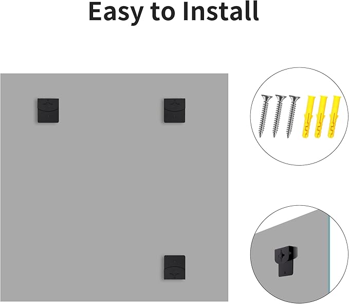 Frameless Mirror, 39x39 inch Square Bathroom Mirrors - Image 7
