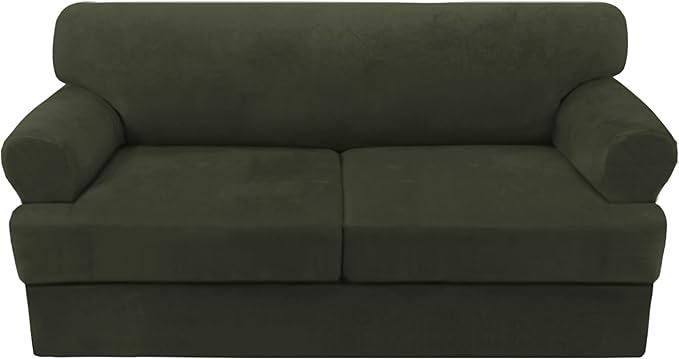 H.VERSAILTEX Sofa Cover 3 Piece T Cushion Sofa Slipcovers Thick Velvet Couch by HVERSAILTEX