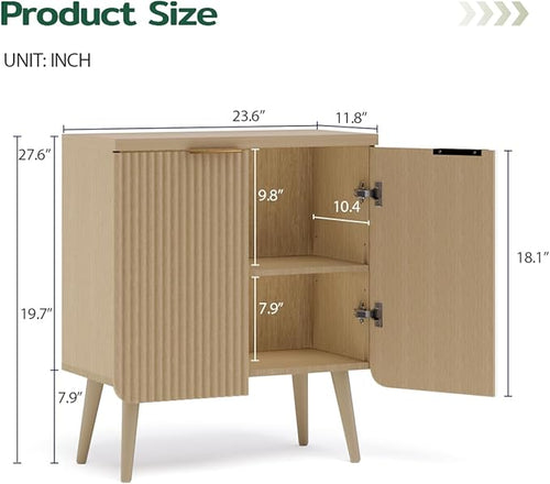 23.6" Sideboard Cabinet with 2 Doors, Modern Buffet Cabinet with Adjustable - Image 2