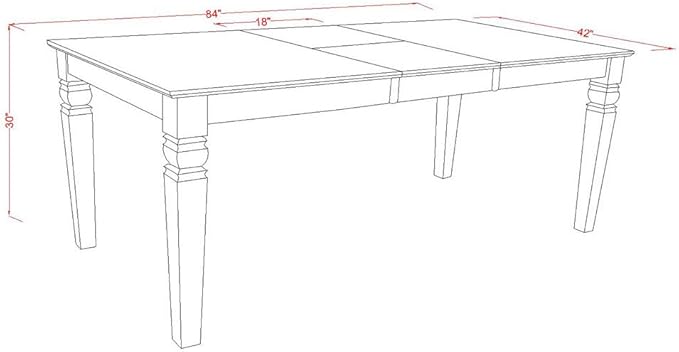 East West Furniture LGEN5-LWH-78 5 Piece Dinette Set Includes a Rectangle - Image 12