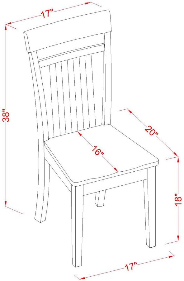 East West Furniture HLCA3-CAP-W 3 Piece Dining Set Contains a Round Dining Room - Image 7