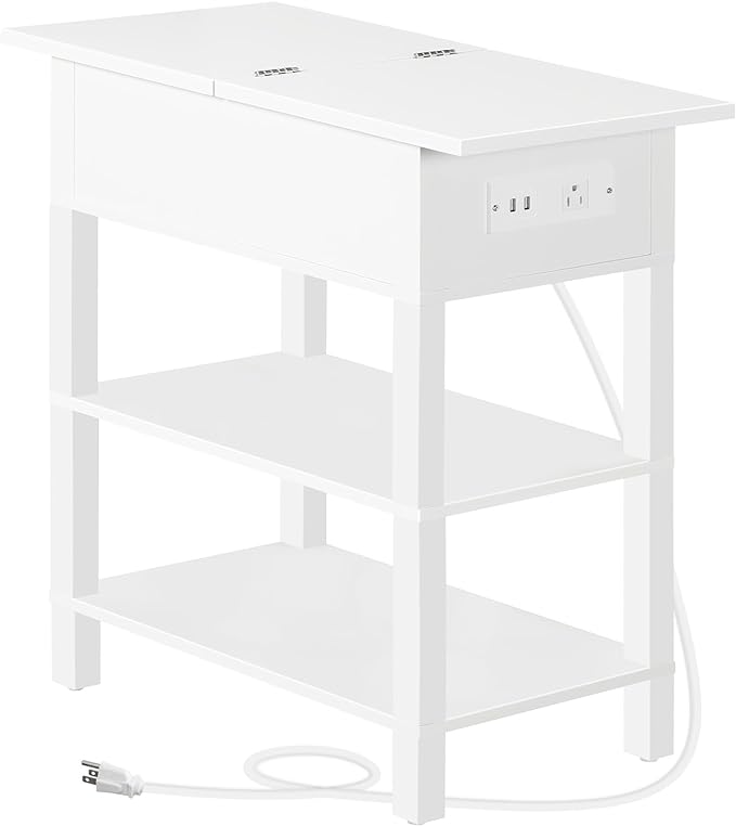 HOOBRO End Table with Charging Station, Flip Top Side Table with USB Ports by HOOBRO