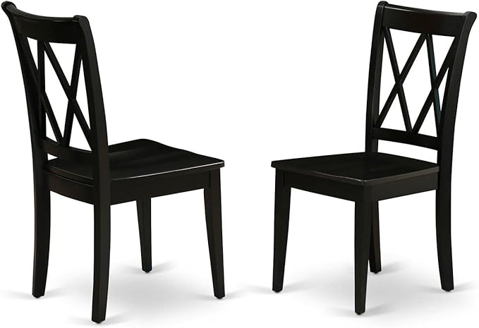 East West Furniture SHCL3-BLK-W 3 Piece Dining Table Set - Image 3