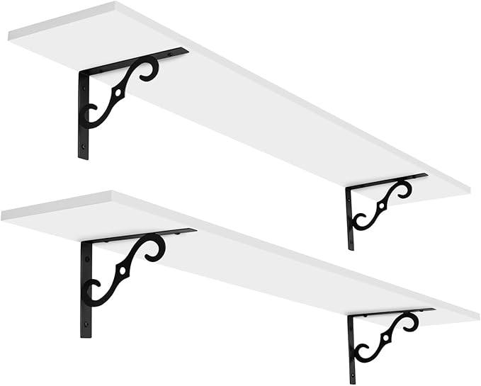 DINZI LVJ Long Wall Shelves, 47.3 Inch Large Floating Shelves Set of 2 by DINZILVJ