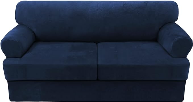 H.VERSAILTEX Sofa Cover 3 Piece T Cushion Sofa Slipcovers Thick Velvet Couch by HVERSAILTEX