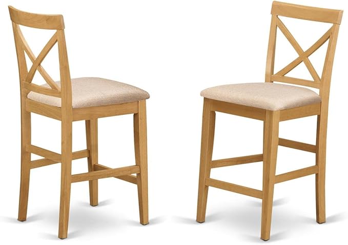 East West Furniture JAPB3-OAK-C 3 Piece Counter Height Pub Set Contains a Round - Image 3