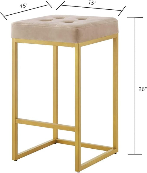 24KF Contemporary Counter Height Bar Stool Set of 2 - Image 2