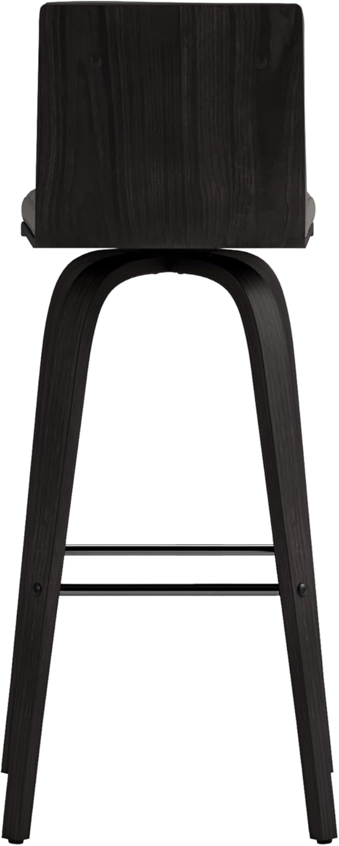 Armen Living Vienna 30" Swivel Bar Stool in Black Wood Finish - Image 4