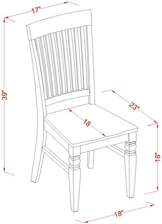 East West Furniture HLWE3-BMK-W 3 Piece Dinette Set - Image 6