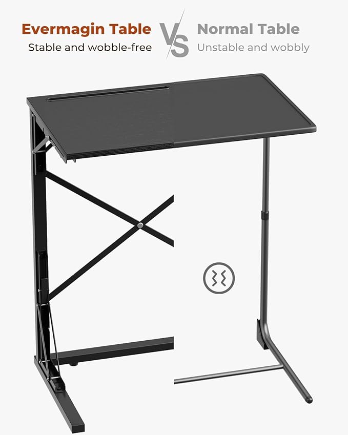 21''Wx28''H Folding TV Tray Set of 2, Small Foldable C-Shaped Tray Table - Image 9