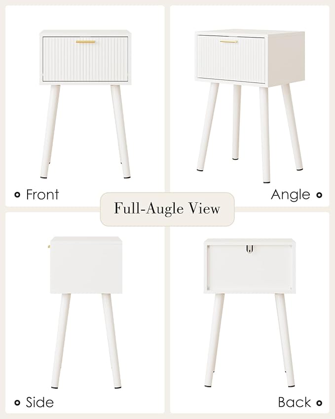 Night Stand, Small Modern Mid-Century Bedside Table - Image 9