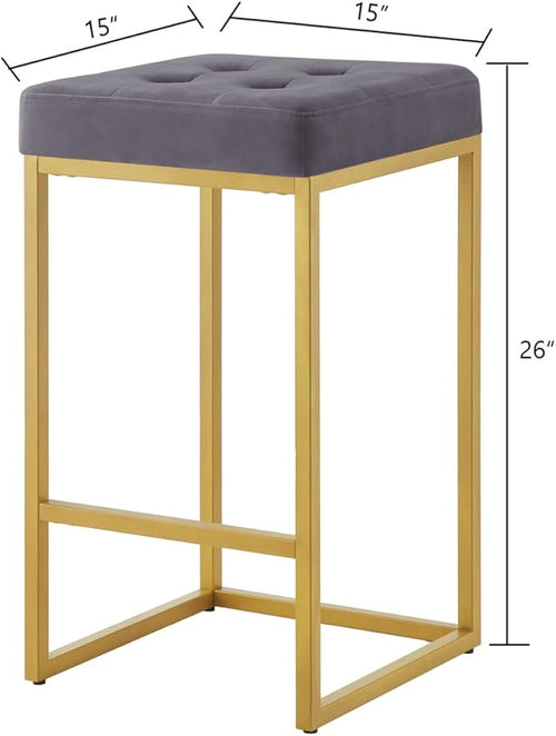 24KF Contemporary Counter Height Bar Stool Set of 2 - Image 2