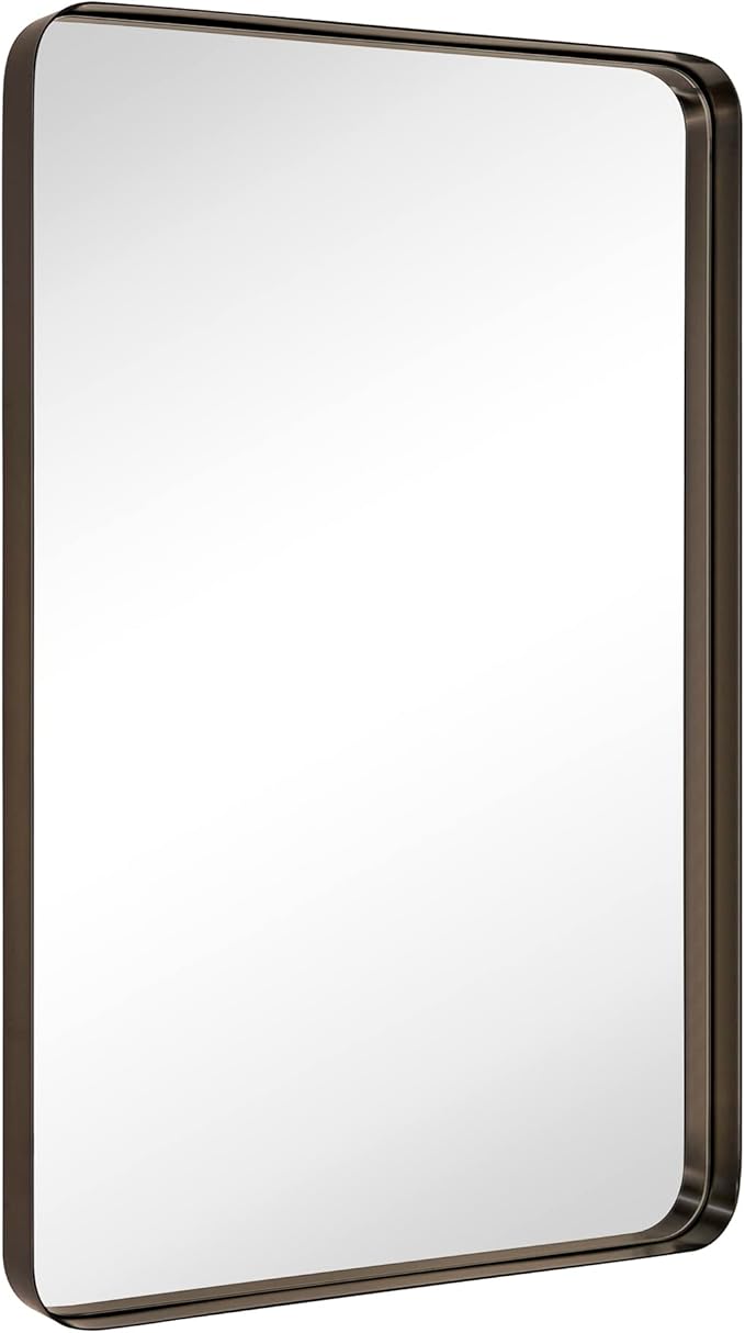 TEHOME 24x36 inch Oil Rubbed Bronze Metal Framed Bathroom Mirror - Image 2