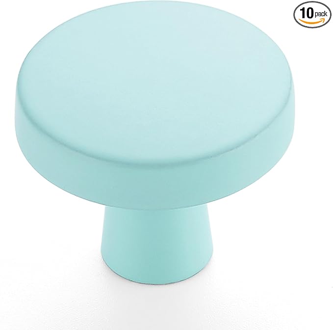 Ravinte 10 Pack Drawer Pulls 1-1/4 Inch Green Kitchen Cabinet Knobs Solid Round by Ravinte