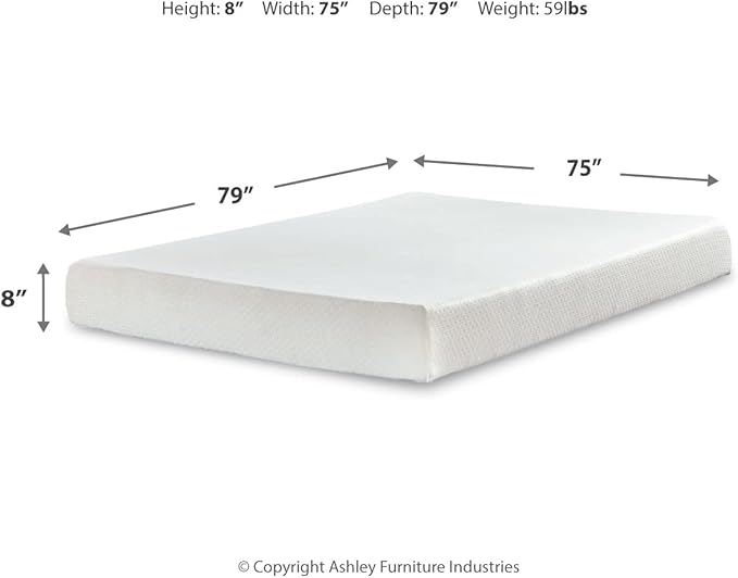 Signature Design by Ashley King Size Chime 8 Inch Medium Firm Gel Memory Foam - Image 2