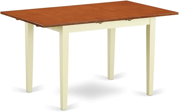 East West Furniture NOBR5-LWH-02 5 Piece Dining Table Set Includes a Rectangle - Image 2