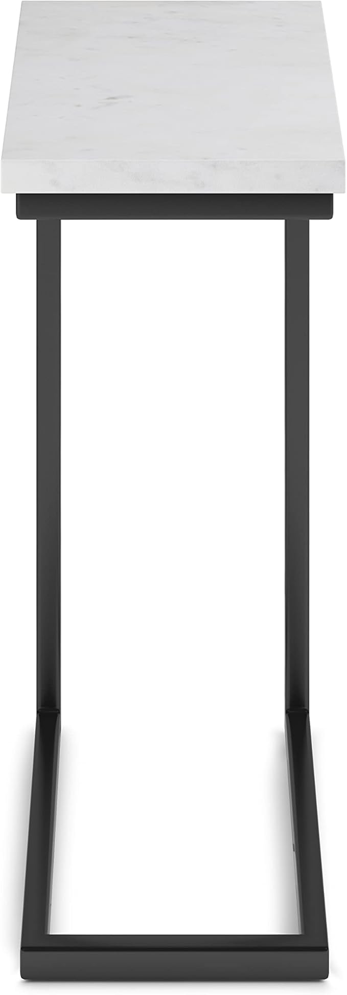 SIMPLIHOME Skyler 18-inch Wide Metal Table in White/Black, C-Shaped - Image 5