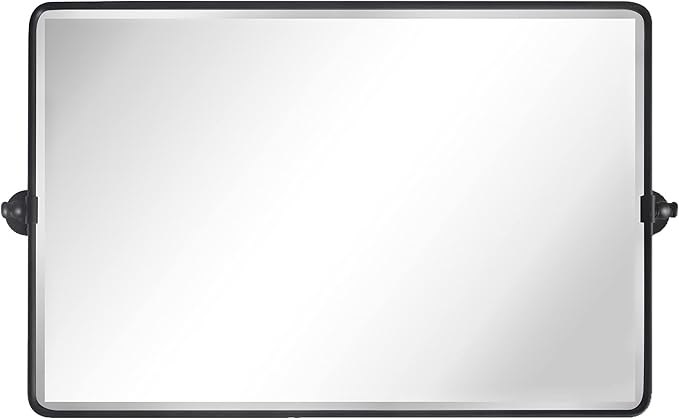 TEHOME Horizontal Pivot Mirror Black Tilt Mirror - Image 2