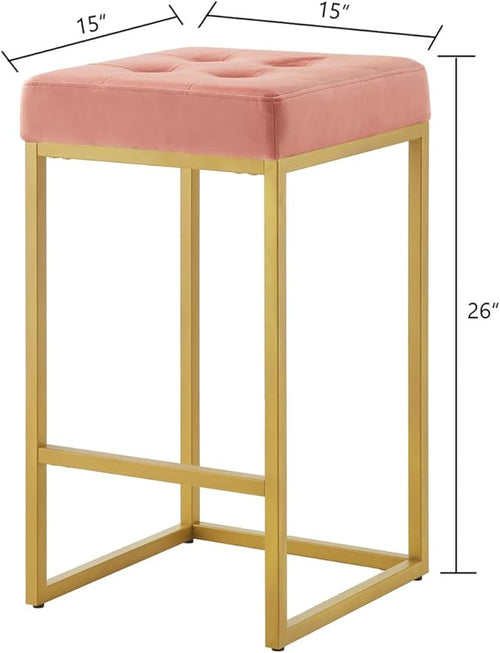 24KF Contemporary Counter Height Bar Stool Set of 2 - Image 2
