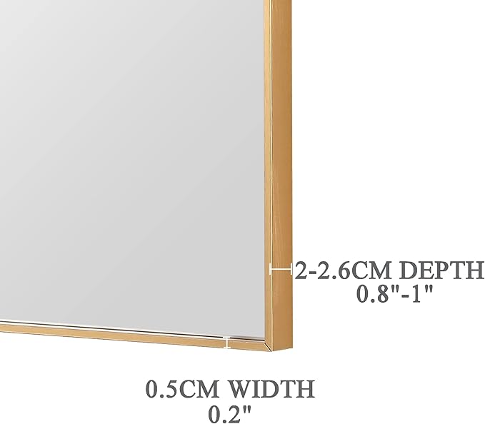 30x48 Inch Orange Gold Bathroom Mirror - Image 8