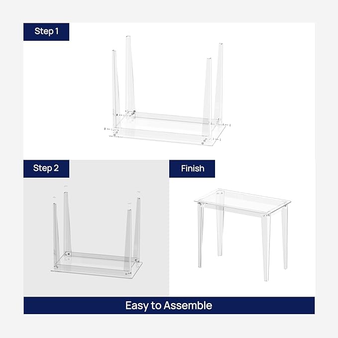 HMYHUM Small Acrylic Computer Desk, 35.4 Inch, Easy Assembly, 19.7" W x 29.5" H - Image 5