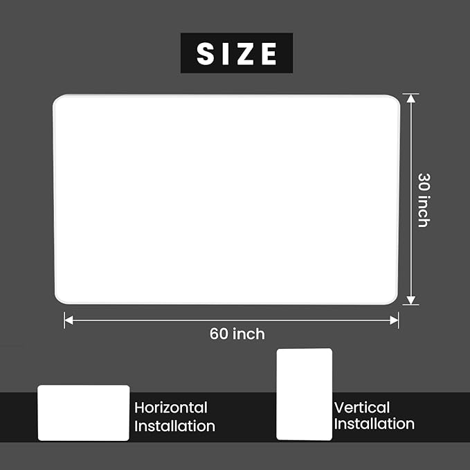 White Bathroom Mirror 60x30 Inch, Rounded Rectangle Matte Bathroom Vanity Mirror - Image 6