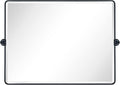 TEHOME 40x30'' Pivot Mirror Matt Black Tilt Bathroom Vanity Mirror Black Metal by TEHOME