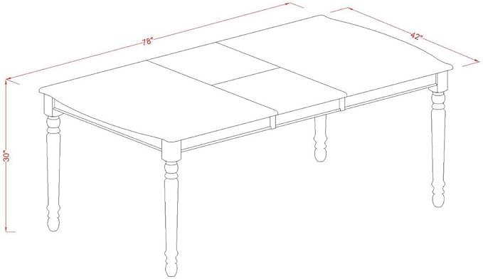 East West Furniture DOVE7-LWH-W 7 Piece Dining Table Set Consist of a Rectangle - Image 7