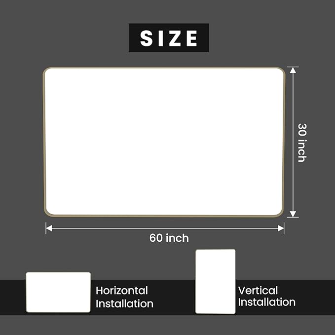 Bronze Bathroom Mirror 60x30 Inch, Brushed Bronze Metal Frame Mirror - Image 6