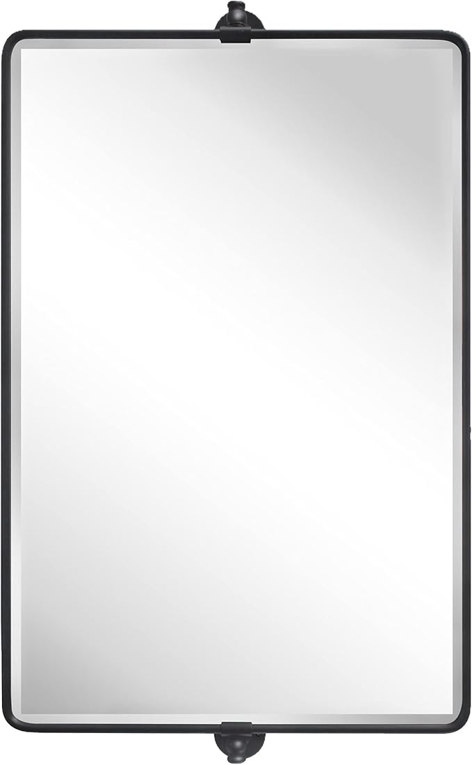 TEHOME 20x33'' Horizontal Farmhouse Black Metal Framed Rounded Pivot Rectangle - Image 3