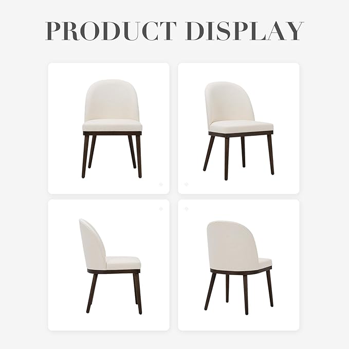 COLAMY Upholstered Dining Chairs Set of 2, Wooden Kitchen Chairs - Image 8