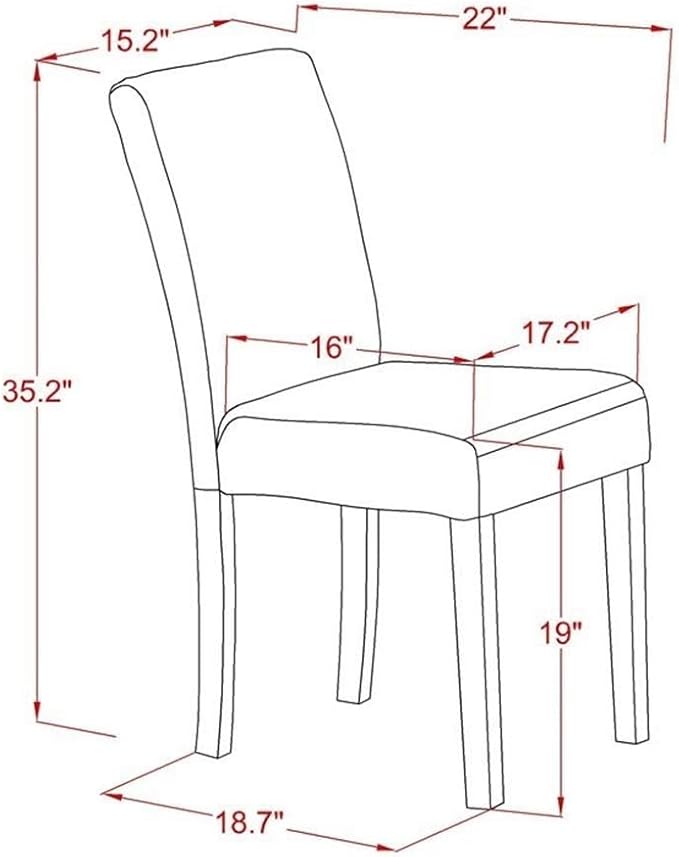 East West Furniture DMAB5-LWH-02 5 Piece Dining Table Set - Image 6