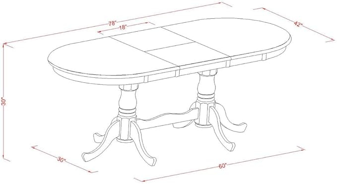 East West Furniture PLKE9-BCH-LC 9 Piece Dining Room Furniture Set Includes an - Image 8