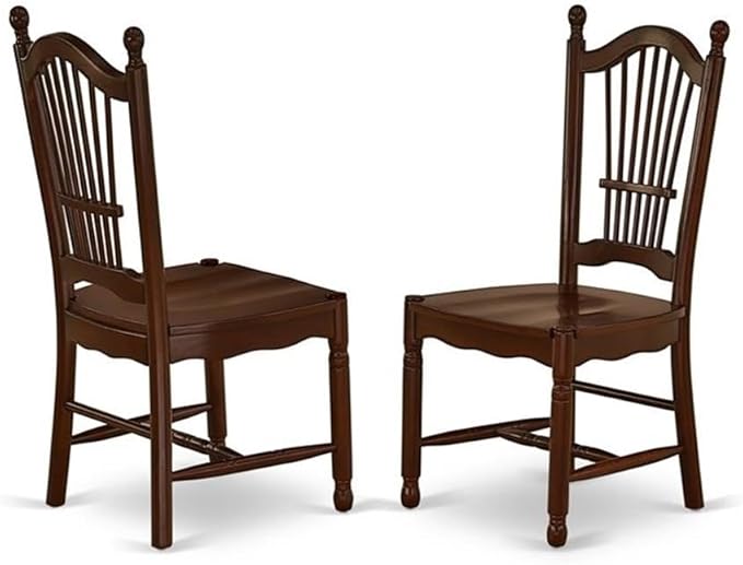 East West Furniture DODO9-MAH-W 9 Piece Dining Set Includes a Rectangle Dining - Image 4
