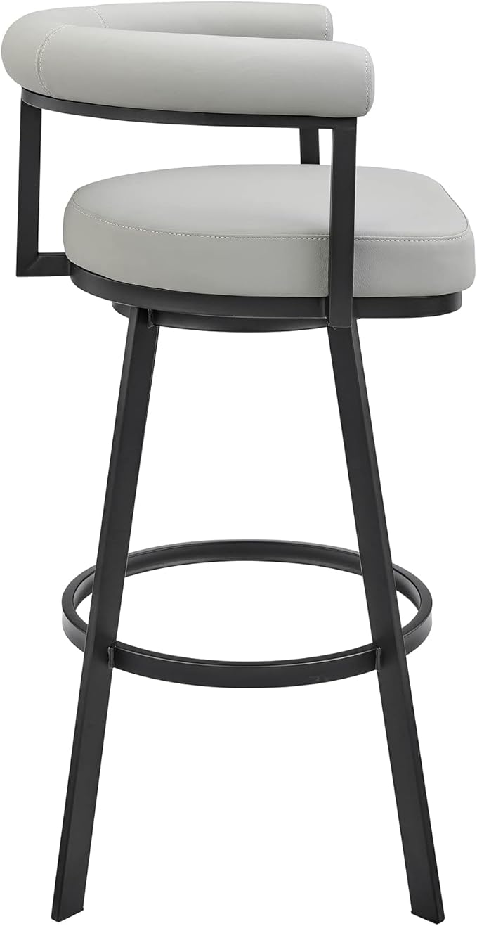 Armen Living Magnolia Swivel Counter Stool in Black Metal - Image 5