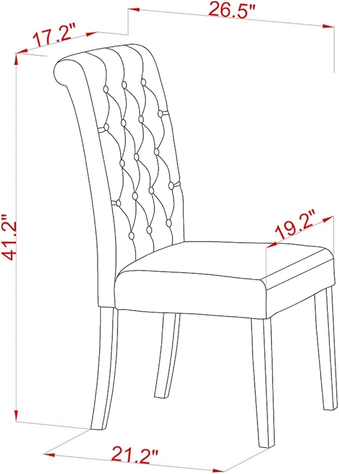 East West Furniture OXBR5-MAH-04 5 Piece Dining Room Table Set Includes a - Image 5