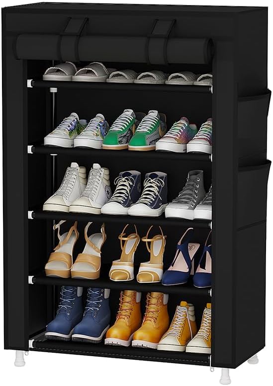 Calmootey 5 Tier Shoe Rack Organizer, Portable Shoe Shelf - Image 4
