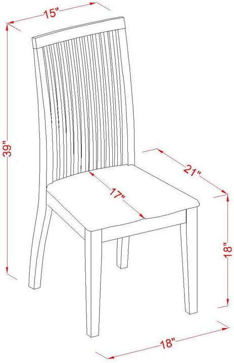 East West Furniture WEIP5-LWH-W 5 Piece Dining Set Includes a Rectangle Dining - Image 8