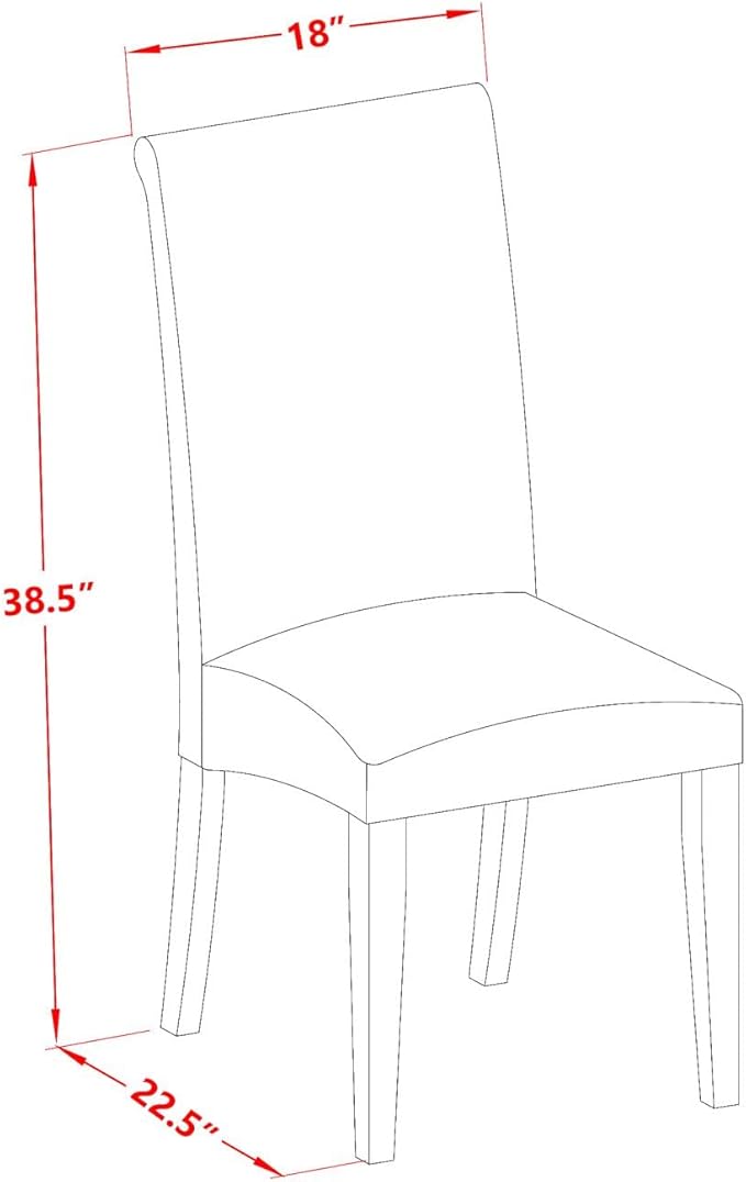 East West Furniture DLBA5-WHI-01 5 Piece Dining Table Set - Image 5