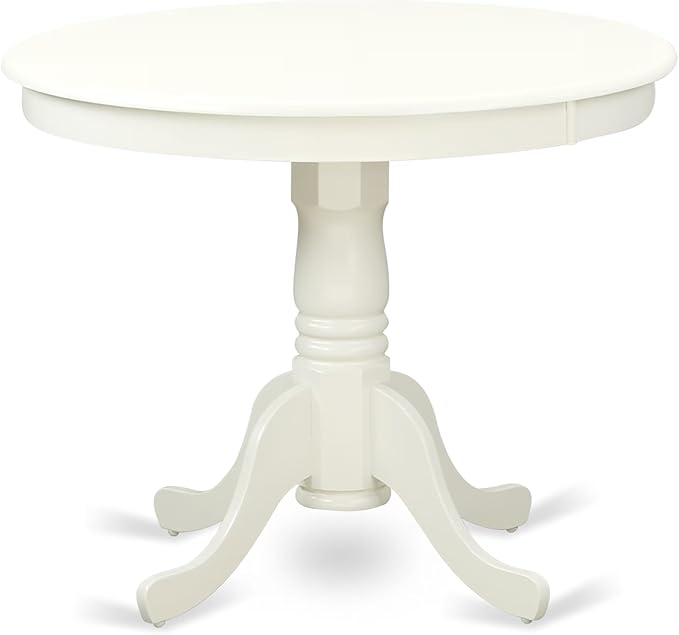 East West Furniture ANEN3-LWH-06 3 Piece Kitchen Table Set Contains a Round - Image 3