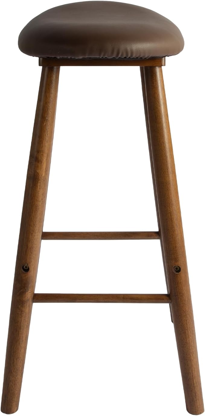 Nora 30" Upholstered Bar Stool, Backless Saddle Seat - Image 4