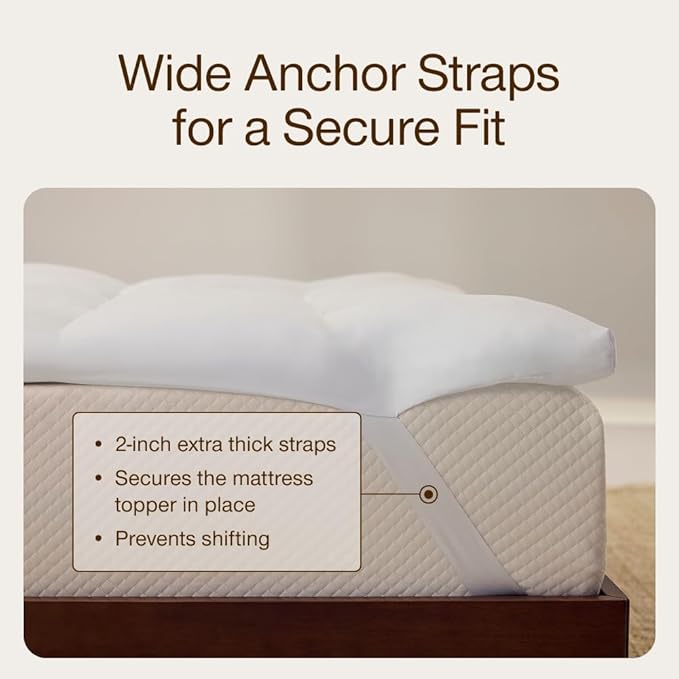 Coop Home Goods Essence Down Alternative Mattress Topper Twin, Plush 2-Inch - Image 5
